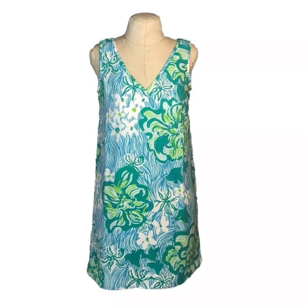 Lilly Pulitzer dress Calissa Wave Rider Double-V Size 0 excellent condition